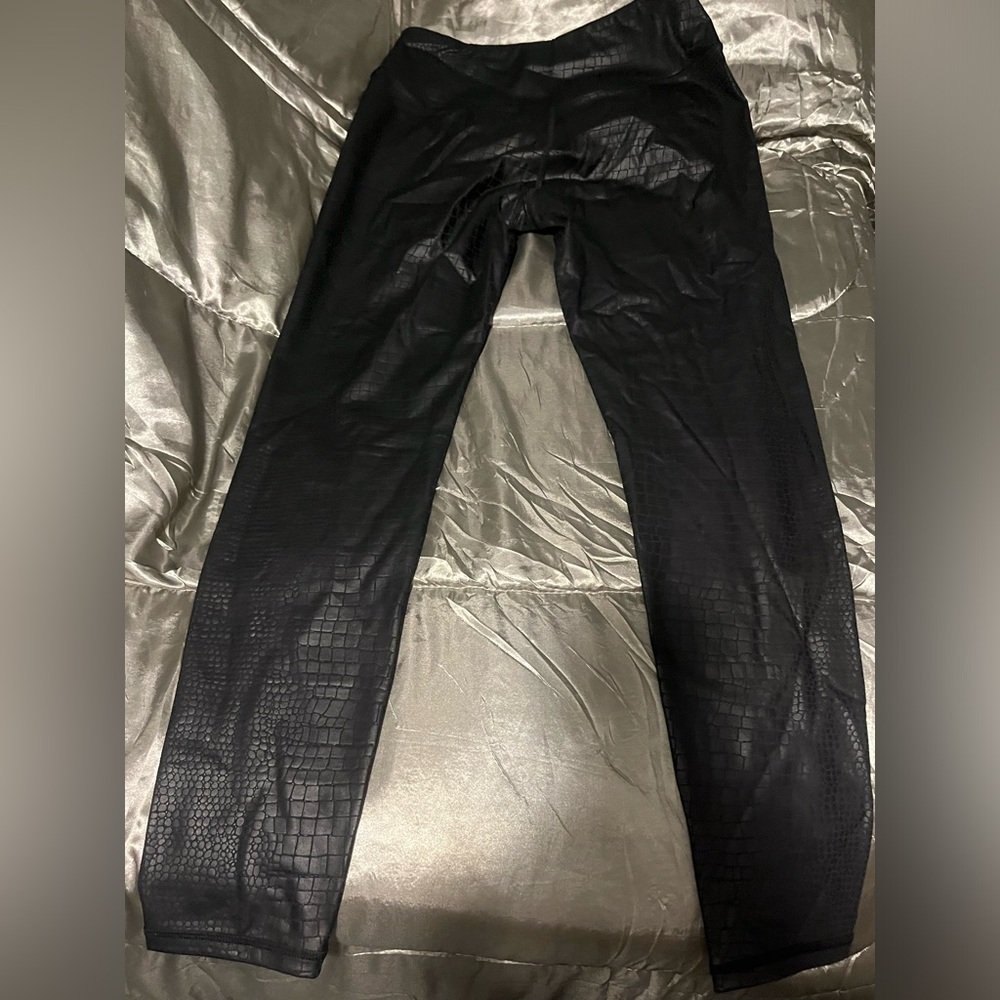 Faux snakeskin leggings